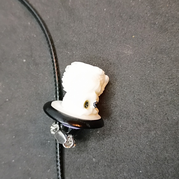 Cute Black Hat Owl Pendant Necklace - Picture 2 of 3